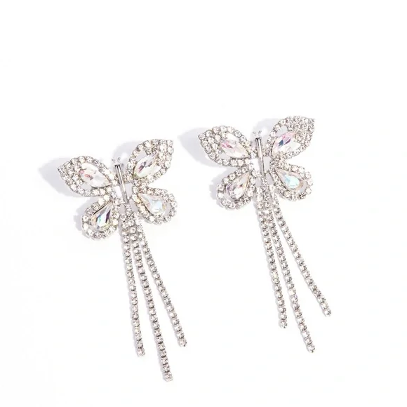 Iridescent Butterfly Earrings - Picture 1 of 2